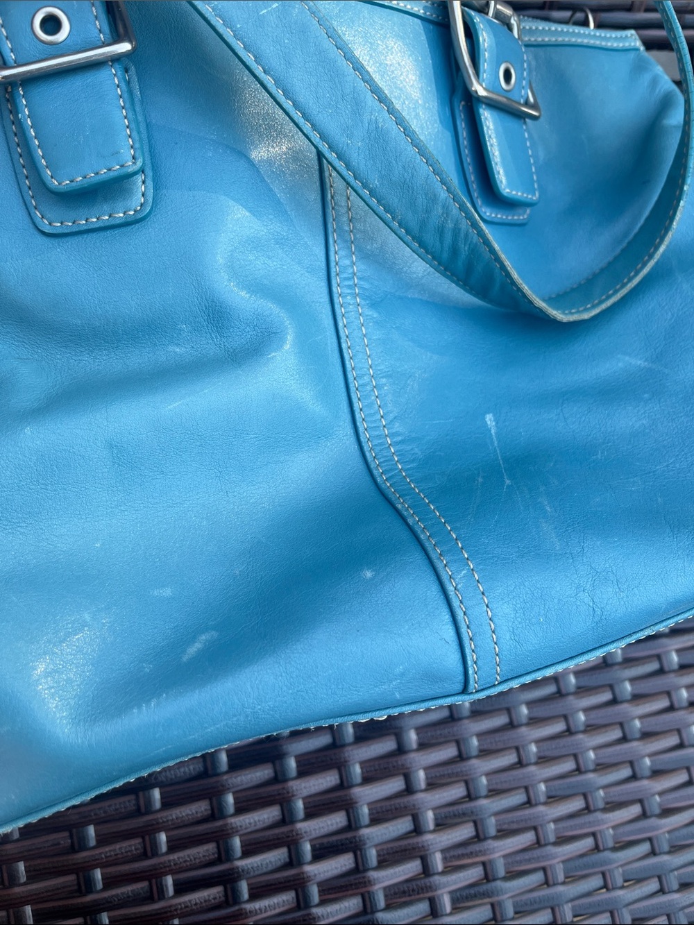 Coach Leather Shoulder Tote Bag - Picture 7 of 16